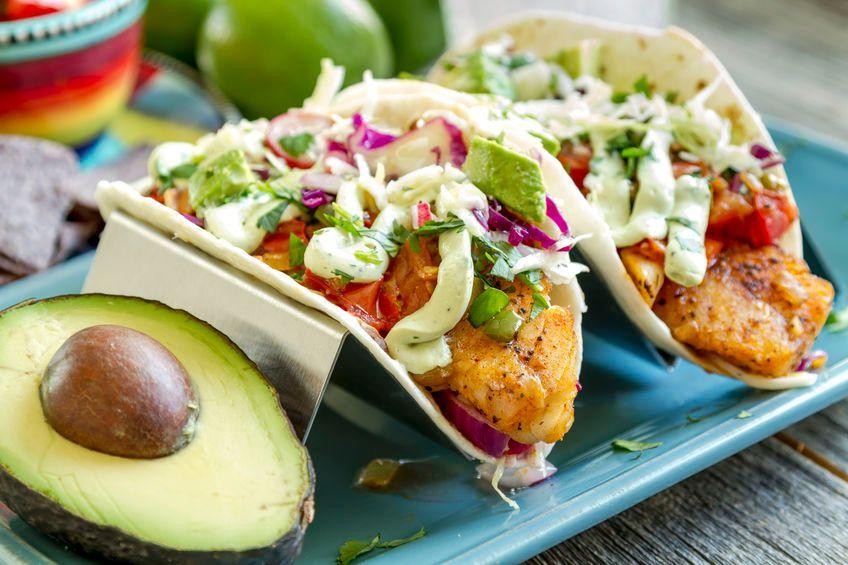 Swordfish Tacos with Avocado Lime Crema