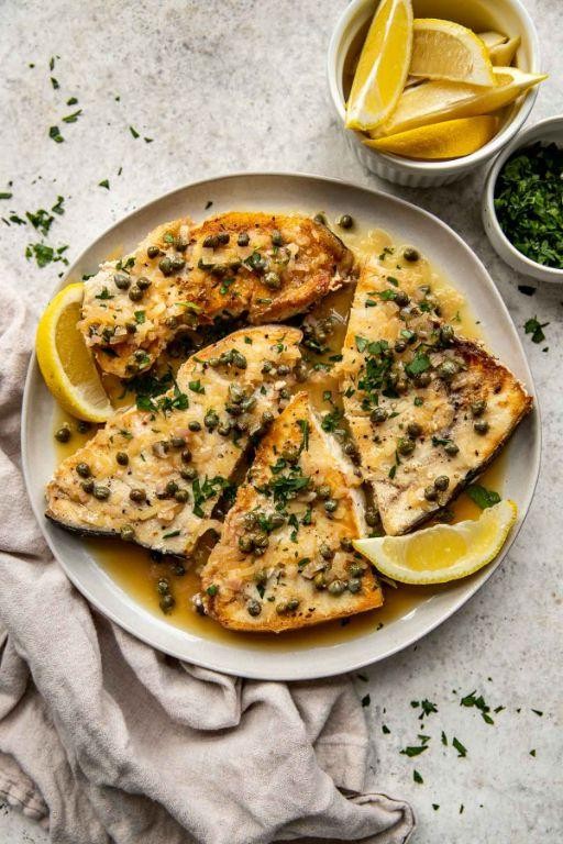 Swordfish with Lemon Caper Sauce