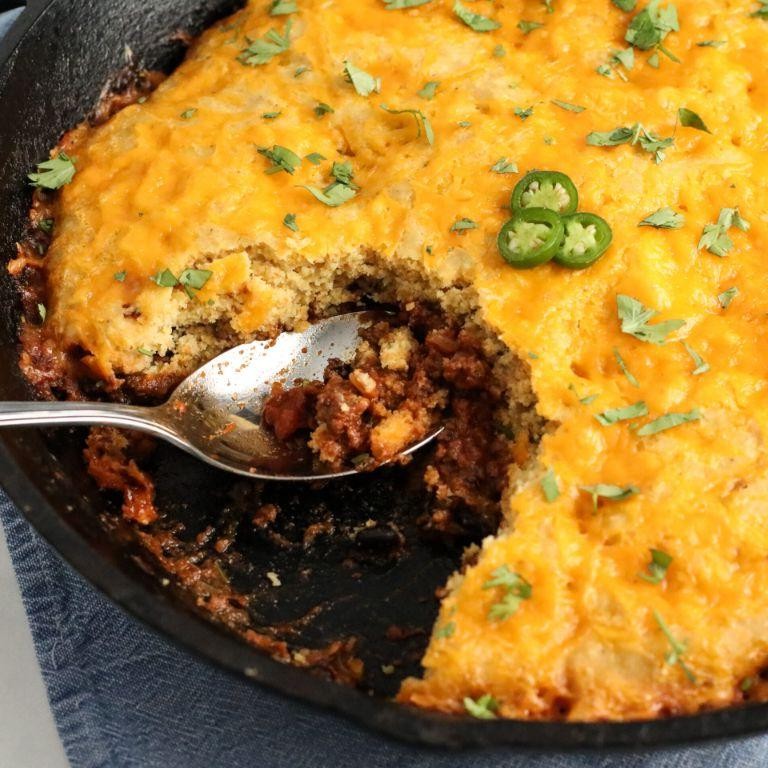 Taco Casserole with Cornbread Topping