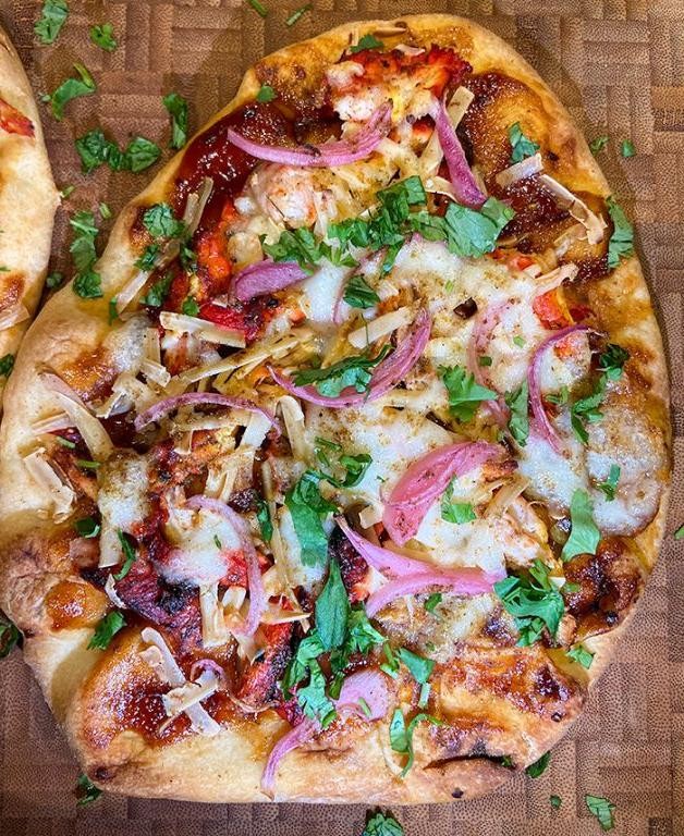 Tandoori Chicken Naan Pizza