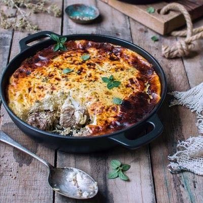 Tavë Kosi (Albanian Baked Lamb with Yogurt)