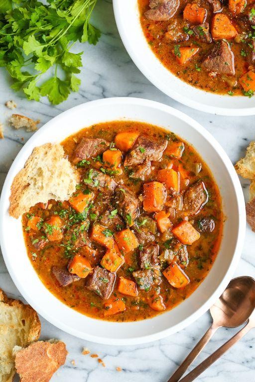Tender Beef Stew with Sweet Potatoes