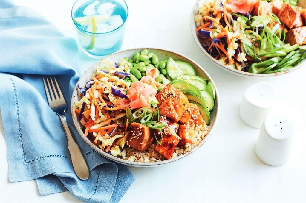 Teriyaki Salmon Poke Bowl