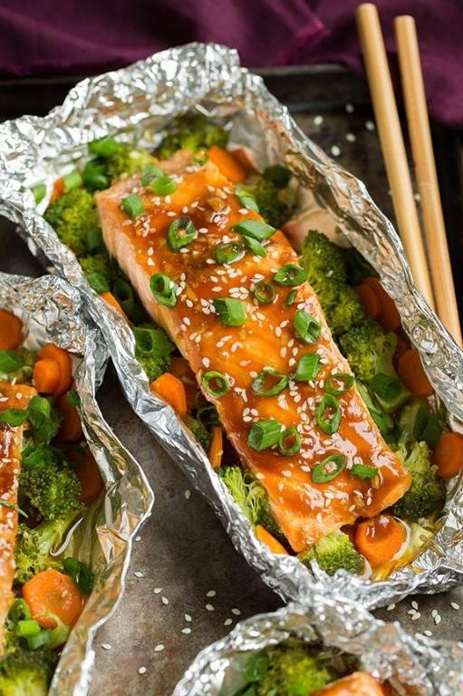 Teriyaki Salmon and Asparagus Foil Packets