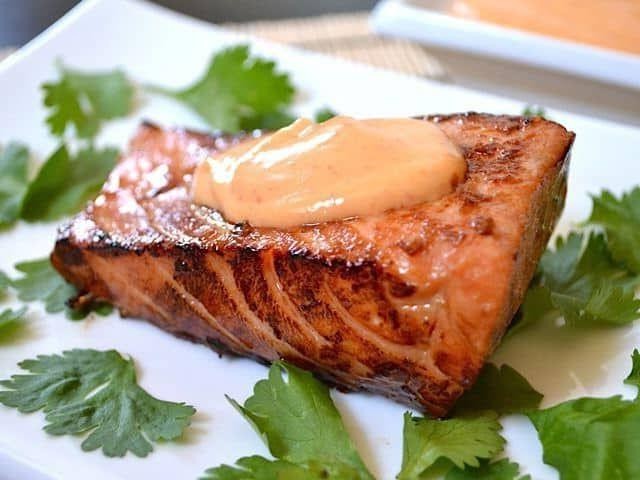 Teriyaki Salmon with Spicy Mayo