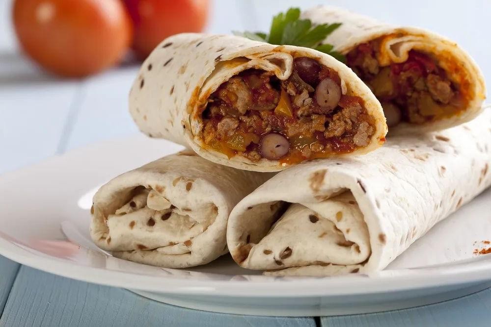 Tex Mex Beef and Bean Burritos