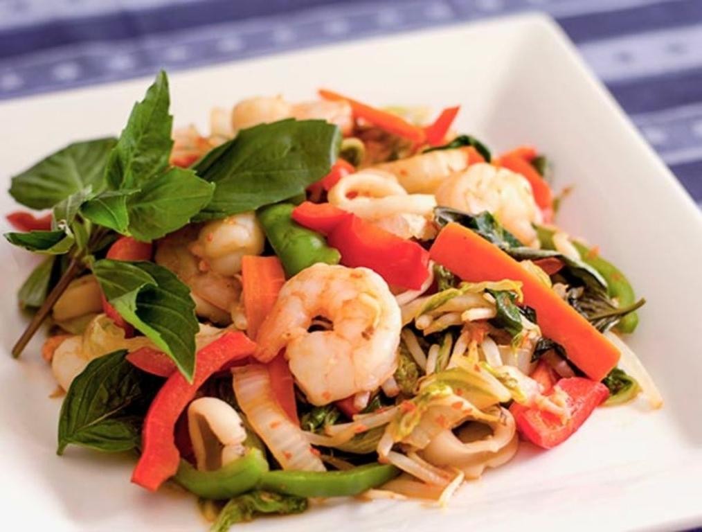 Thai Basil Mixed Seafood Stir Fry