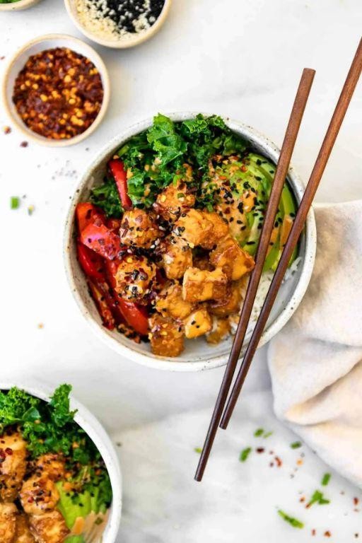 Thai Peanut Tofu Buddha Bowl