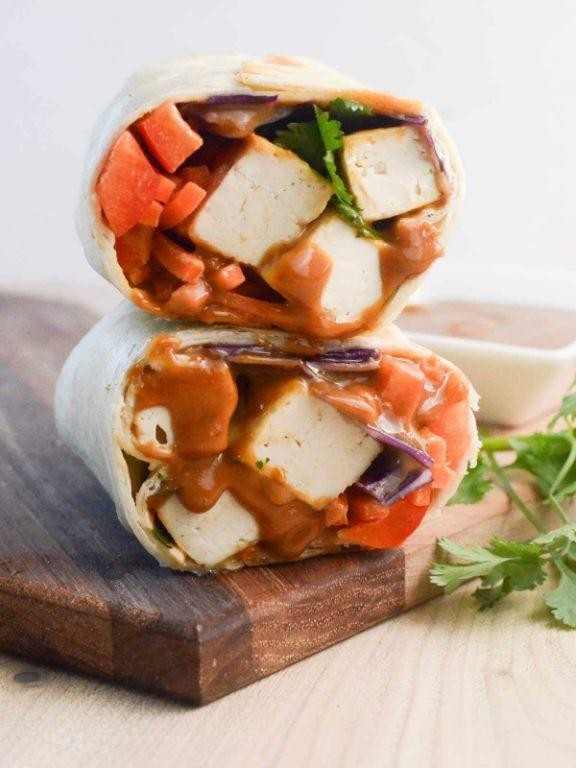 Thai Peanut Tofu Wrap