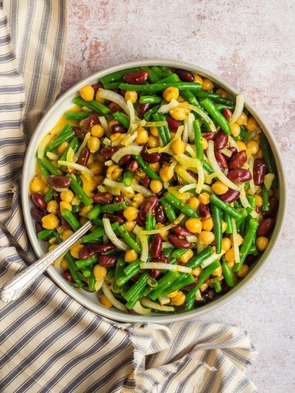 Three Bean Salad with Honey Mustard Dressing