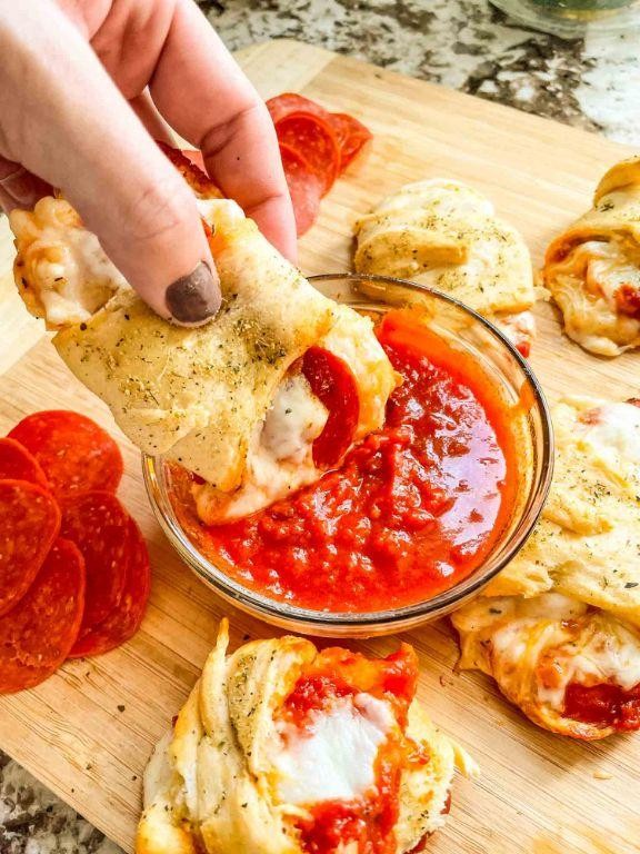 Three Cheese Crescent Roll Pizza