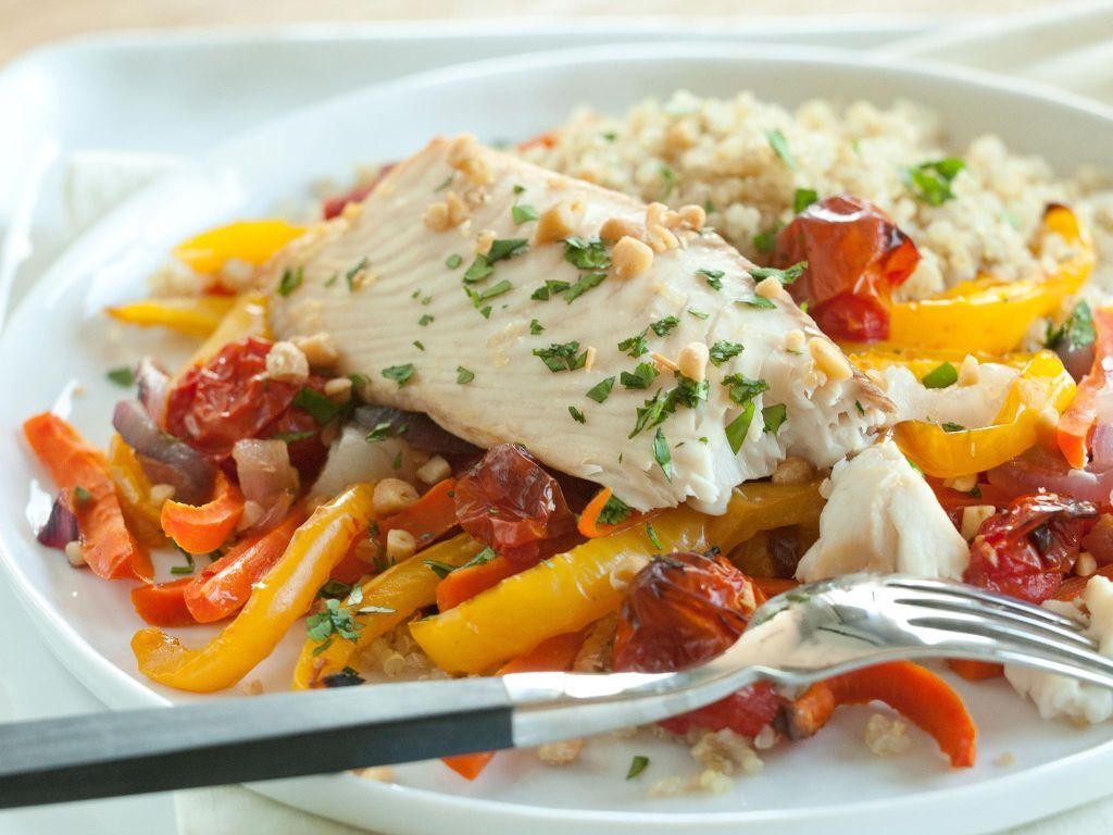Tilapia with Quinoa and Steamed Vegetables