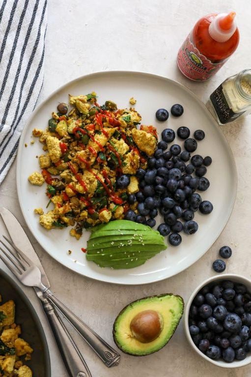 Tofu Scramble with Avocado for Muscle Gain