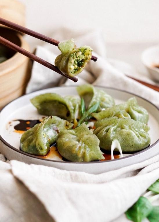 Tofu and Spinach Fried Dumplings
