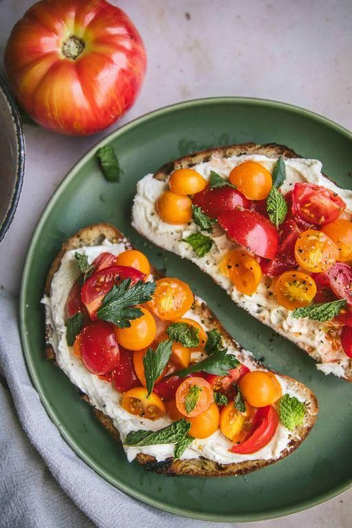 Tomato Basil Ricotta Toast