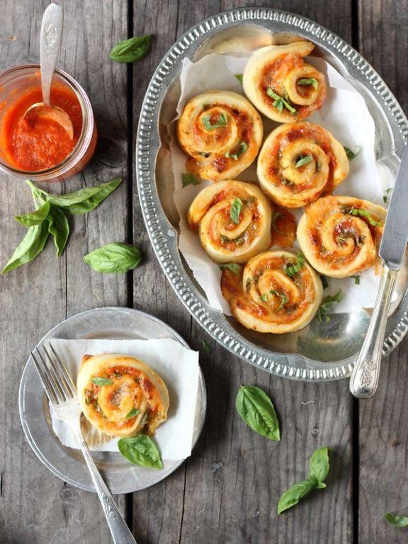 Tomato Basil and Mozzarella Pinwheels
