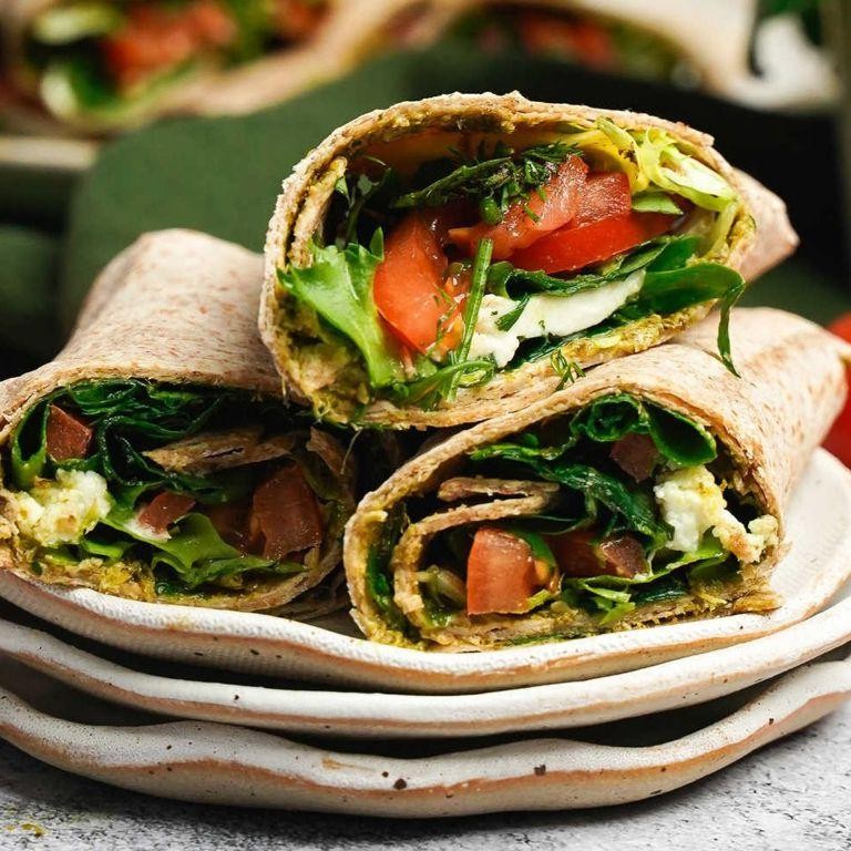 Tomato Basil and Mozzarella Veggie Wrap