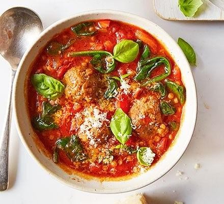 Tomato Soup with Meatballs