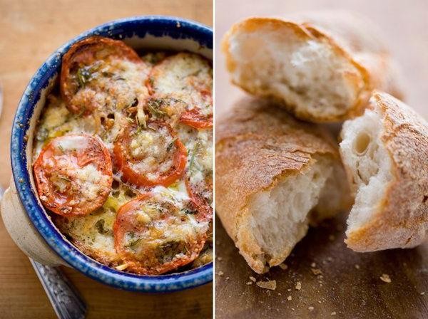 Tomato and Mozzarella Savory Bread Pudding