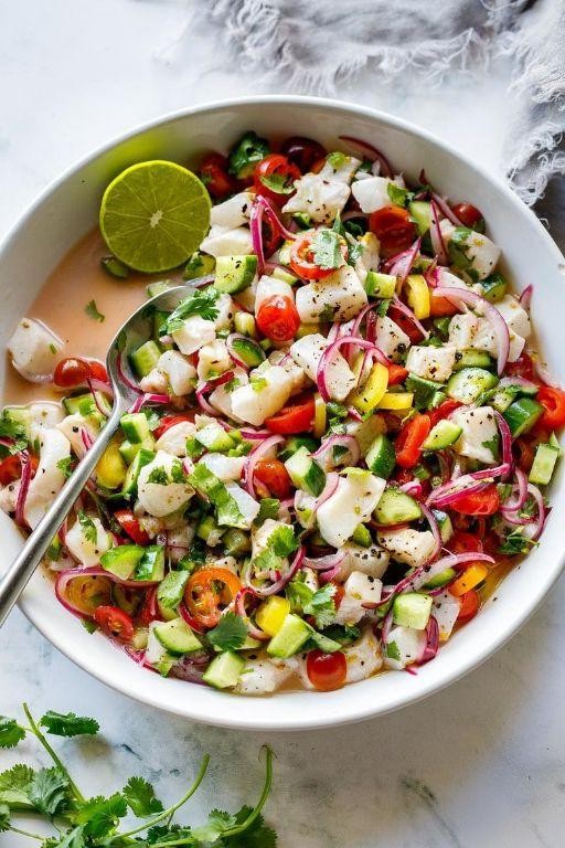 Triggerfish Ceviche with Lime and Cilantro