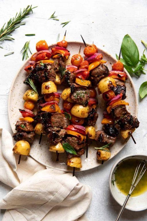 Triggerfish Kebabs with Bell Peppers