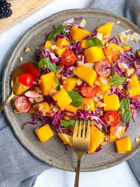Tropical Mango Salad with Coconut Flakes