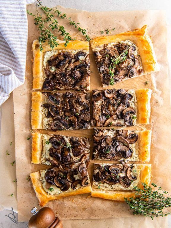 Trumpet Mushroom and Goat Cheese Tart