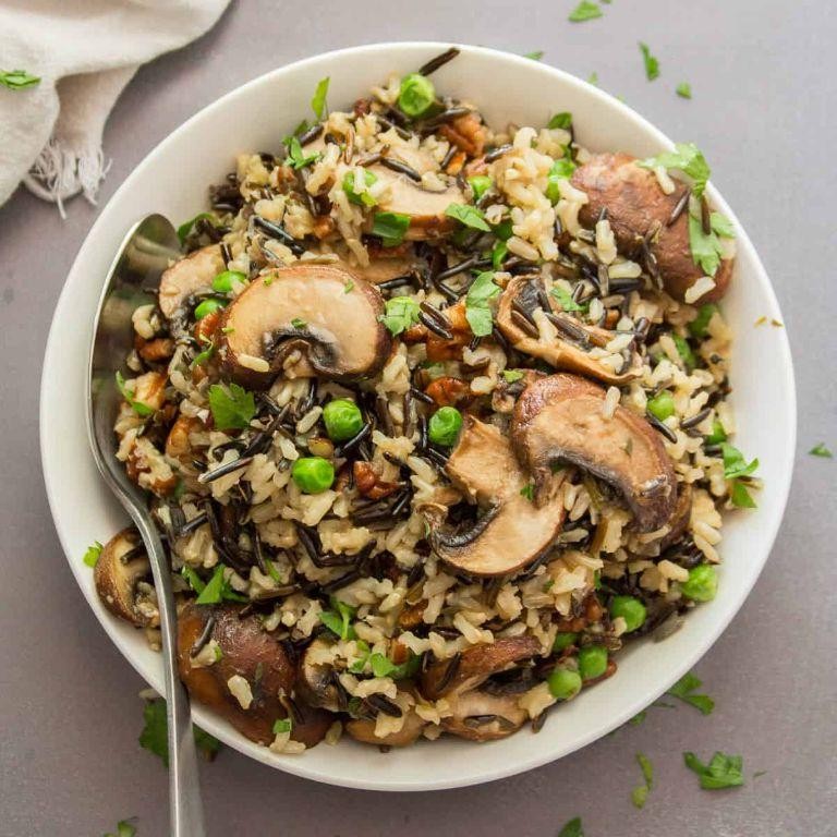 Trumpet Mushroom and Wild Rice Pilaf