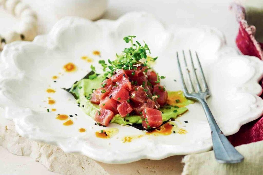 Tuna Sashimi with Avocado and Wasabi