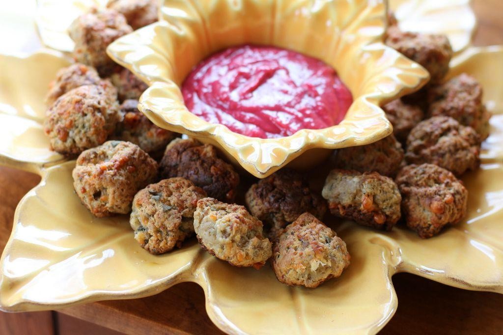 Turkey Fondue with Cranberry Mustard Dip