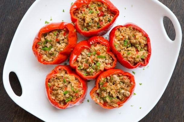 Turkey and Brown Rice Stuffed Peppers