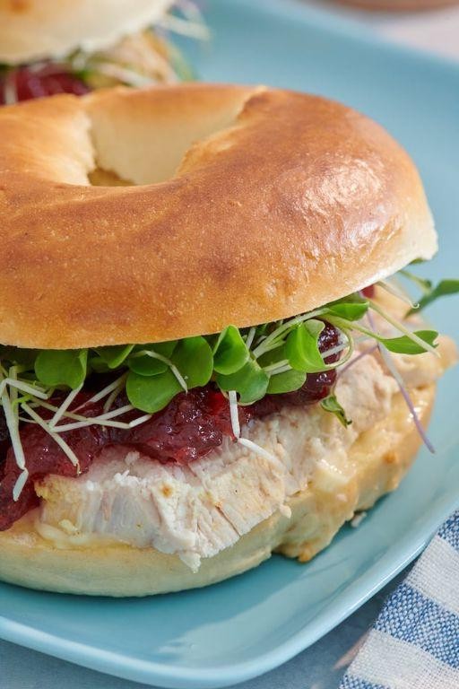 Turkey and Cranberry Bagel Sandwich
