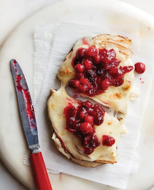 Turkey and Cranberry Open Faced Sandwich
