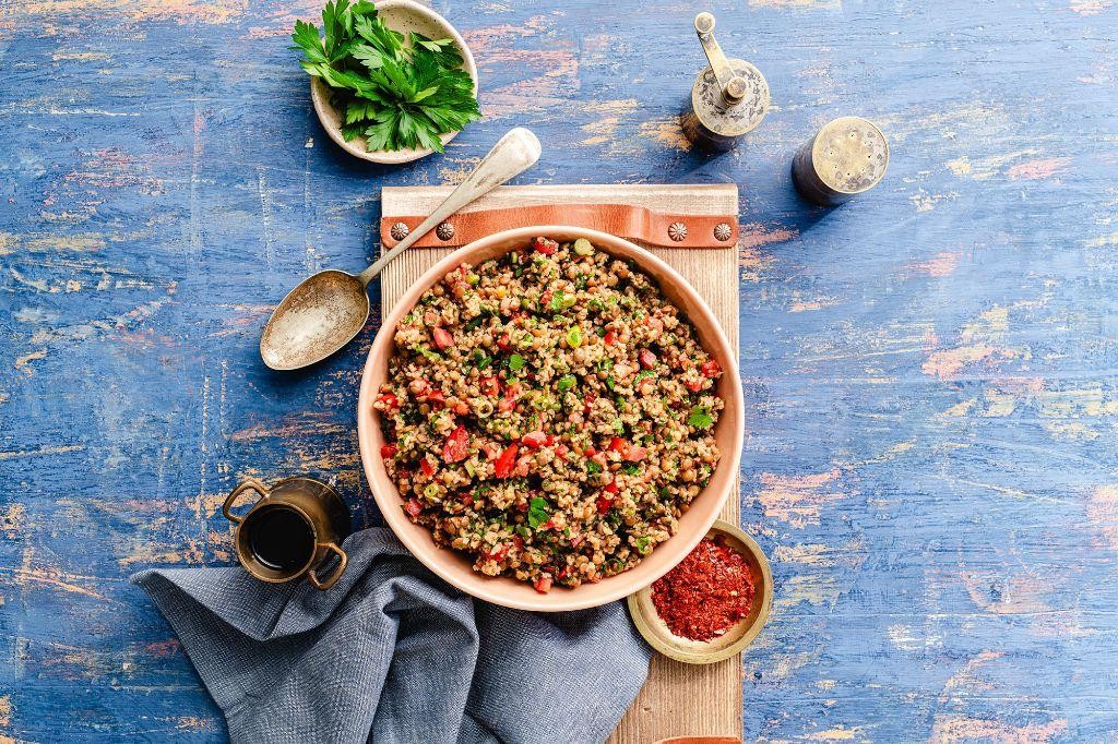 Turkish Lentil Salad with Bulgur and Parsley