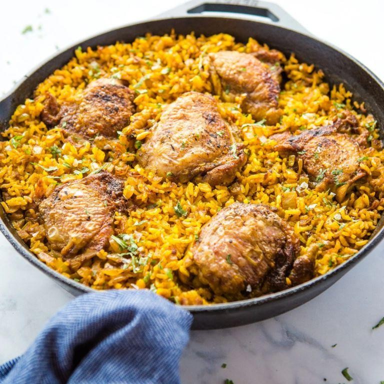 Turmeric Rice with Chicken and Herbs