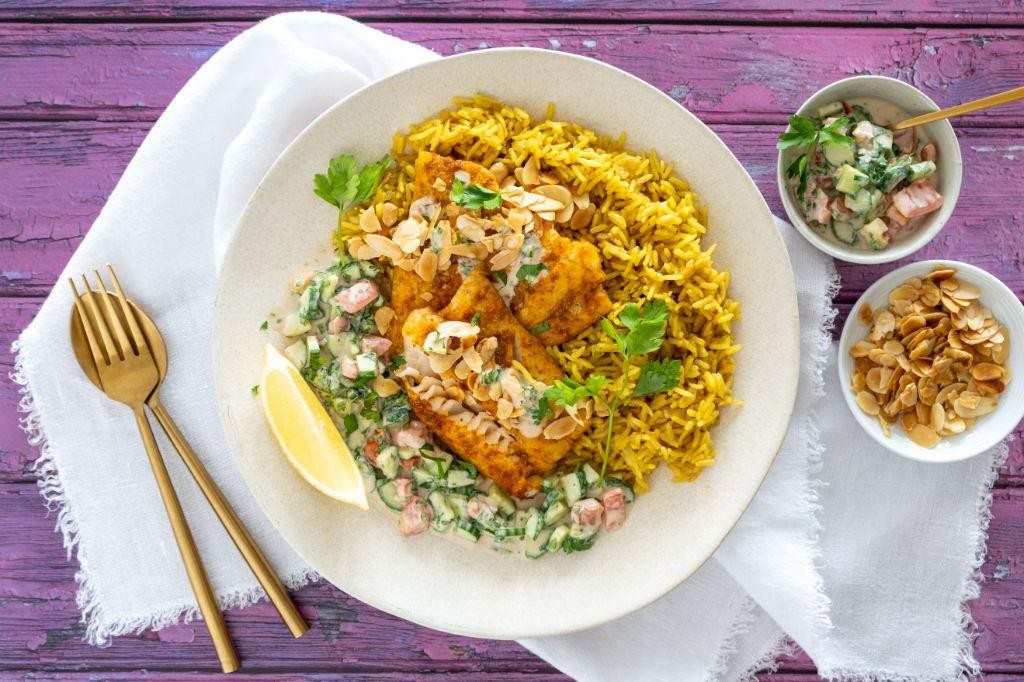 Turmeric Rice with Fish and Lemon