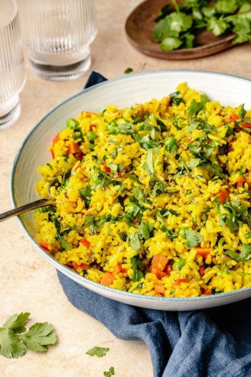Turmeric Rice with Mixed Vegetables