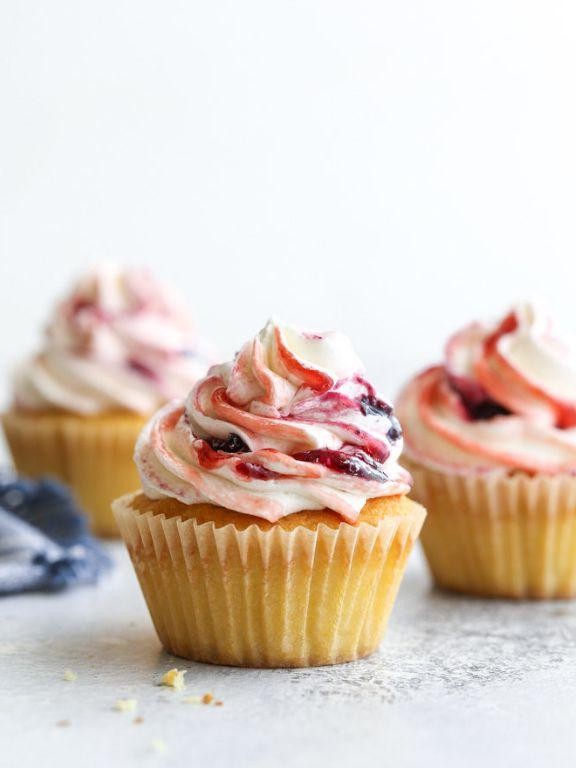 Vanilla Ciroc Cupcakes with Berry Frosting