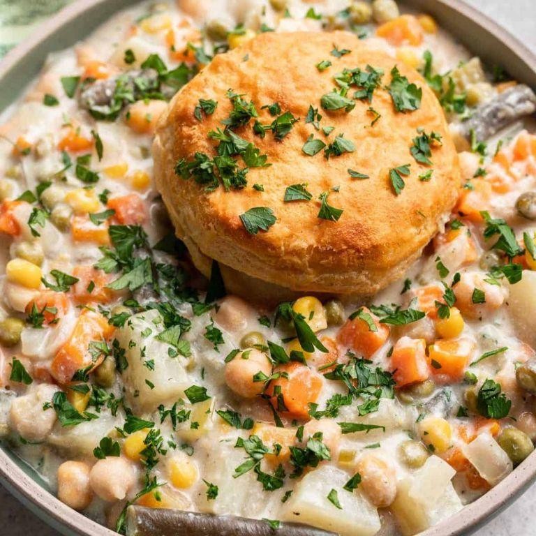Vegan Chicken Pot Pie with Vegan Biscuits
