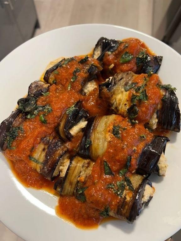 Vegan Eggplant Rollatini with Cashew Cheese