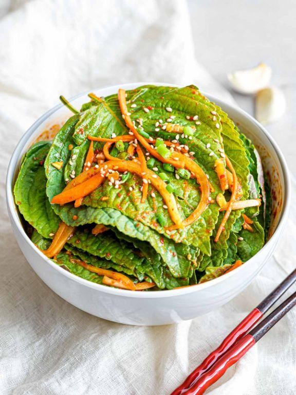 Vegan Korean Perilla Leaf Kimchi