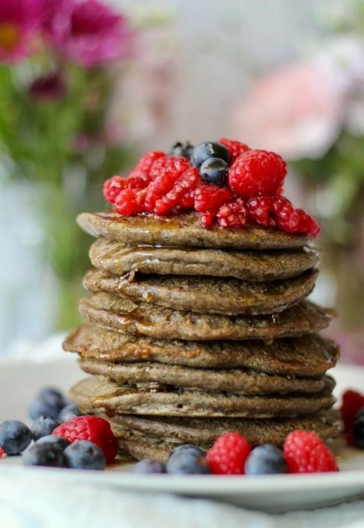 Vegan Protein Pancakes with Almond Butter