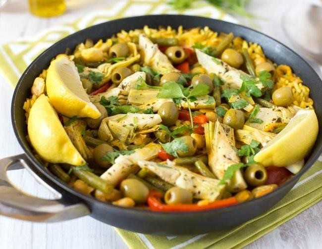 Vegetable Paella with Artichokes