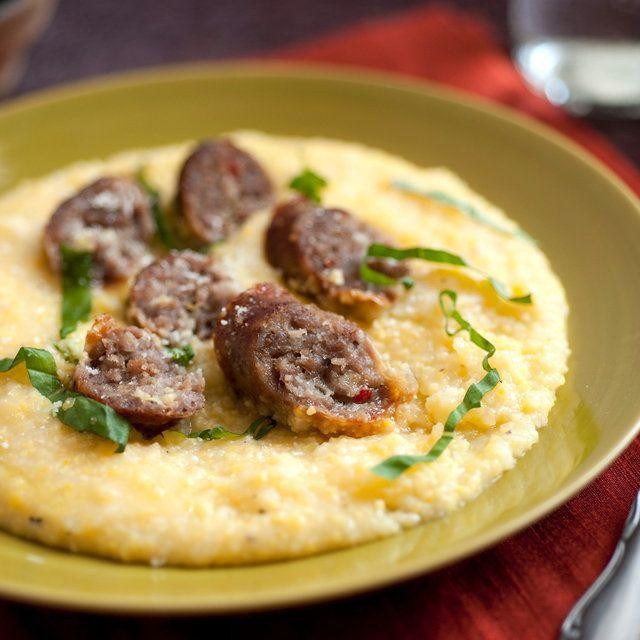 Venison Sausage with Creamy Polenta