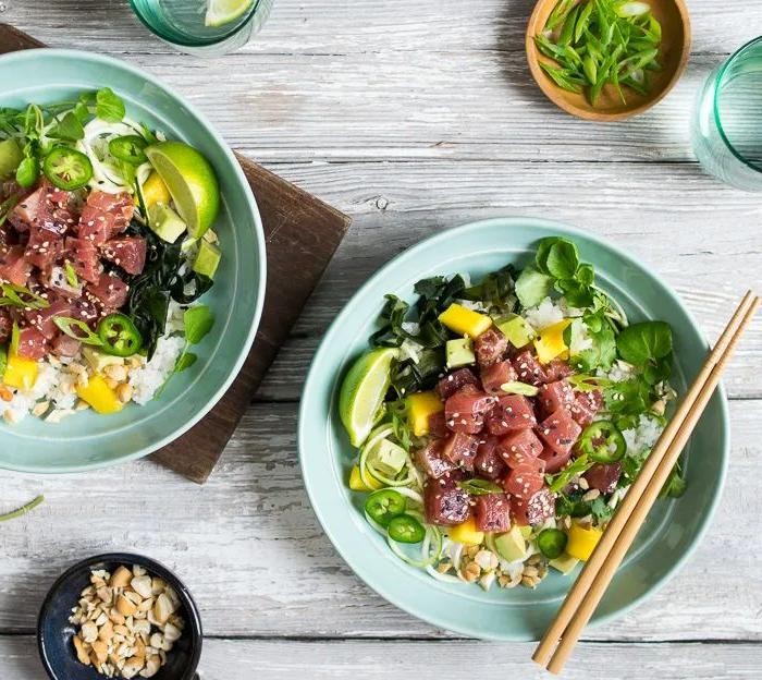Wahoo Poke Bowl with Avocado and Mango