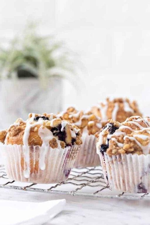 Walnut Flour Blueberry Muffins