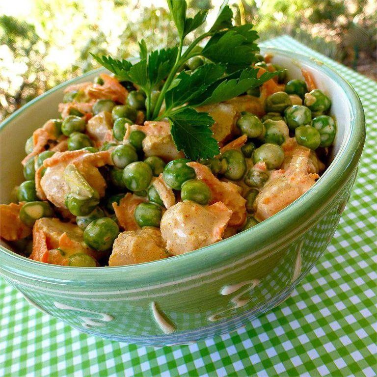 Water Chestnut and Pea Shoot Salad