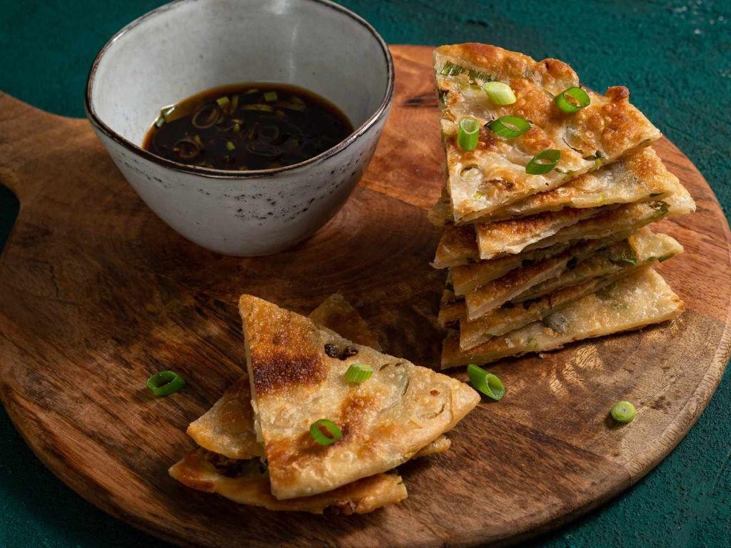 Water Chestnut and Scallion Pancakes