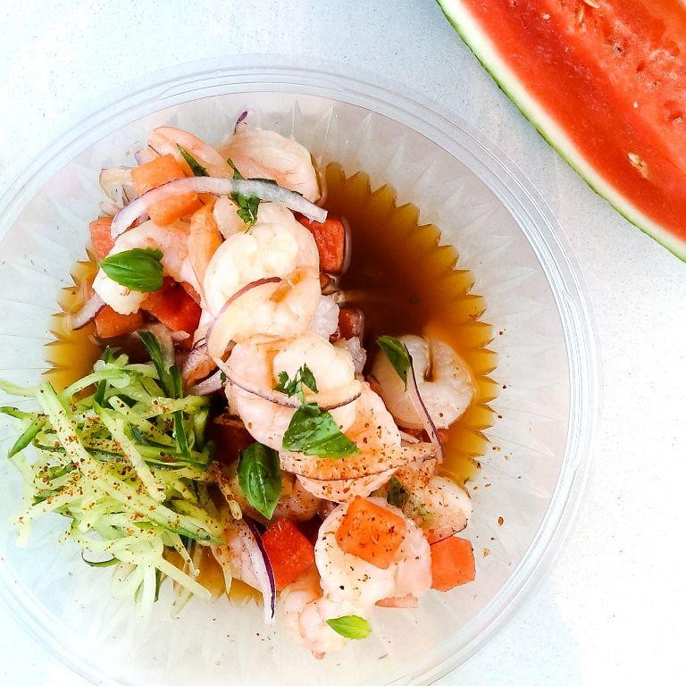 Watermelon Radish Shrimp Ceviche