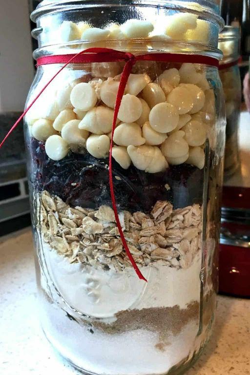 White Chocolate Macadamia Nut Cookies in a Jar